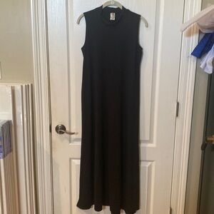 42 Pops Sz S Black mock turtleneck maxi dress NWOT